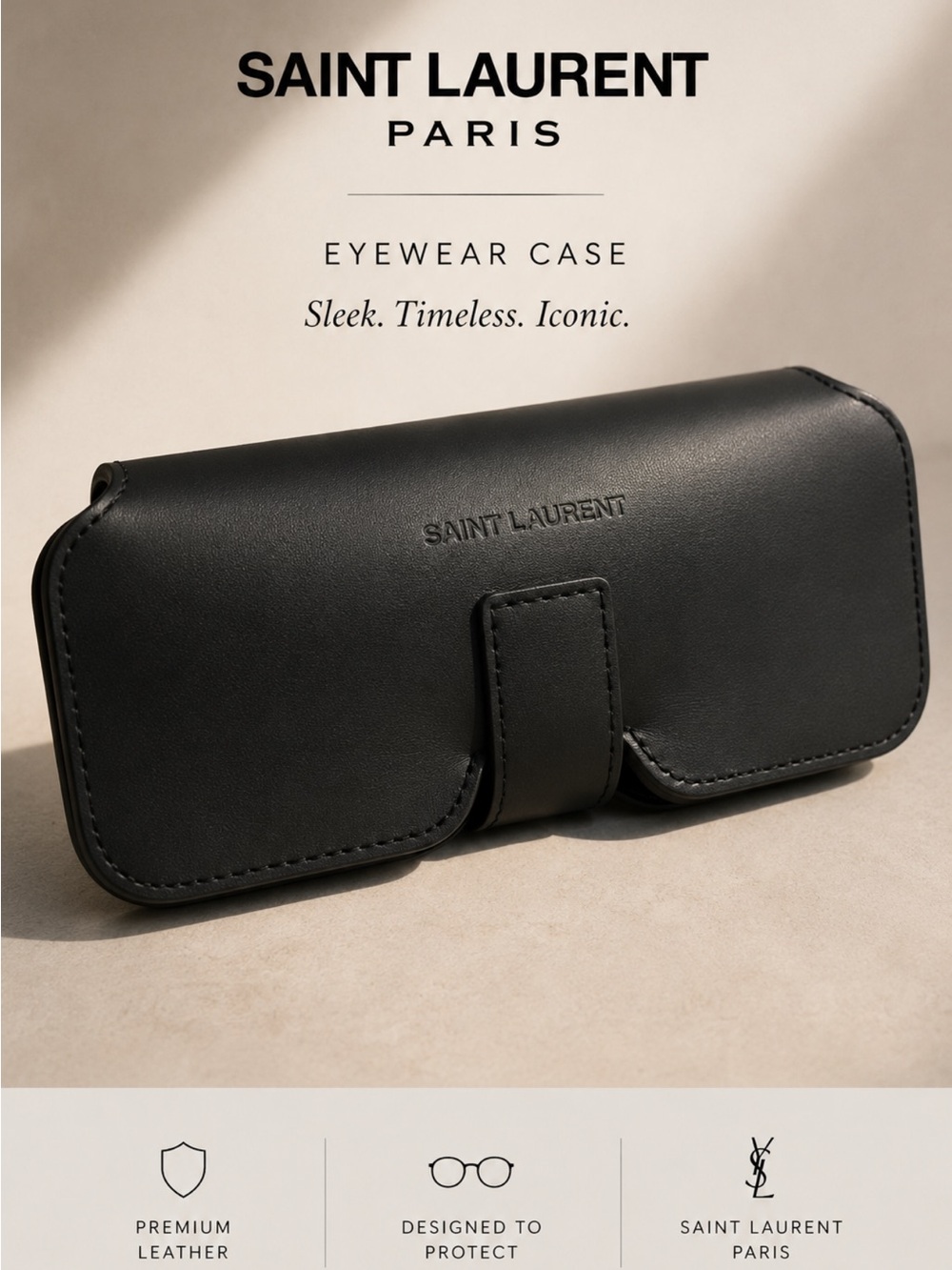 Saint Laurent Dark Leather Eyewear Holder